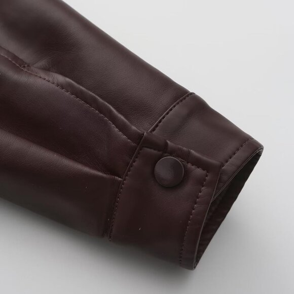 Women Camel Cropped Moto Biker Short Comfortable Pu Faux Leather Fashion Jacket - Picture 6 of 6